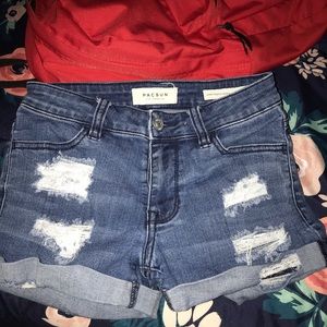 pacsun super stretch shortie shorts